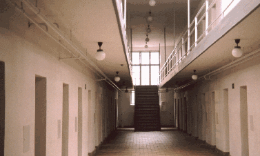 ONE OF THE CELL BLOCKS AT RAVENSBRUCK CONCENTRATION CAMP