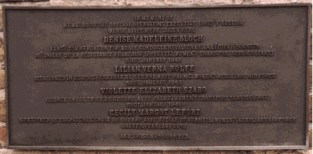 THE BRITISH MEMORIAL PLAQUE AT RAVENSBRUCK CONCENTRATION CAMP